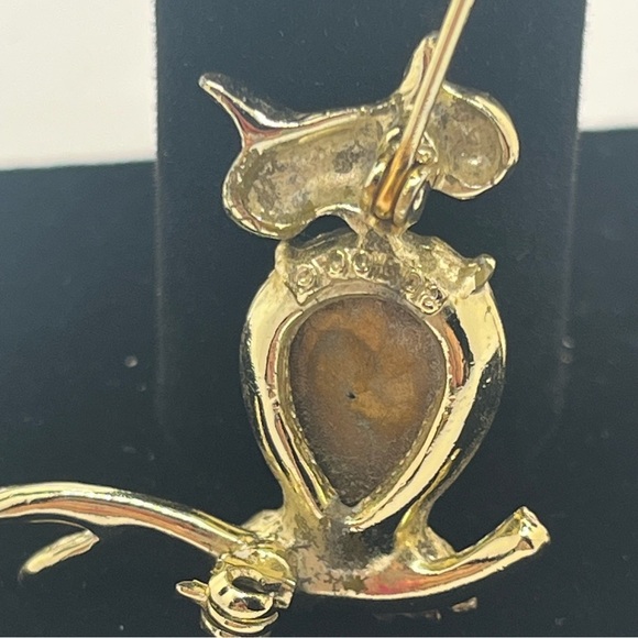 Doddz Jelly Belly style Owl Brooch with Striking Blue Stones. Signed. - Picture 7 of 9